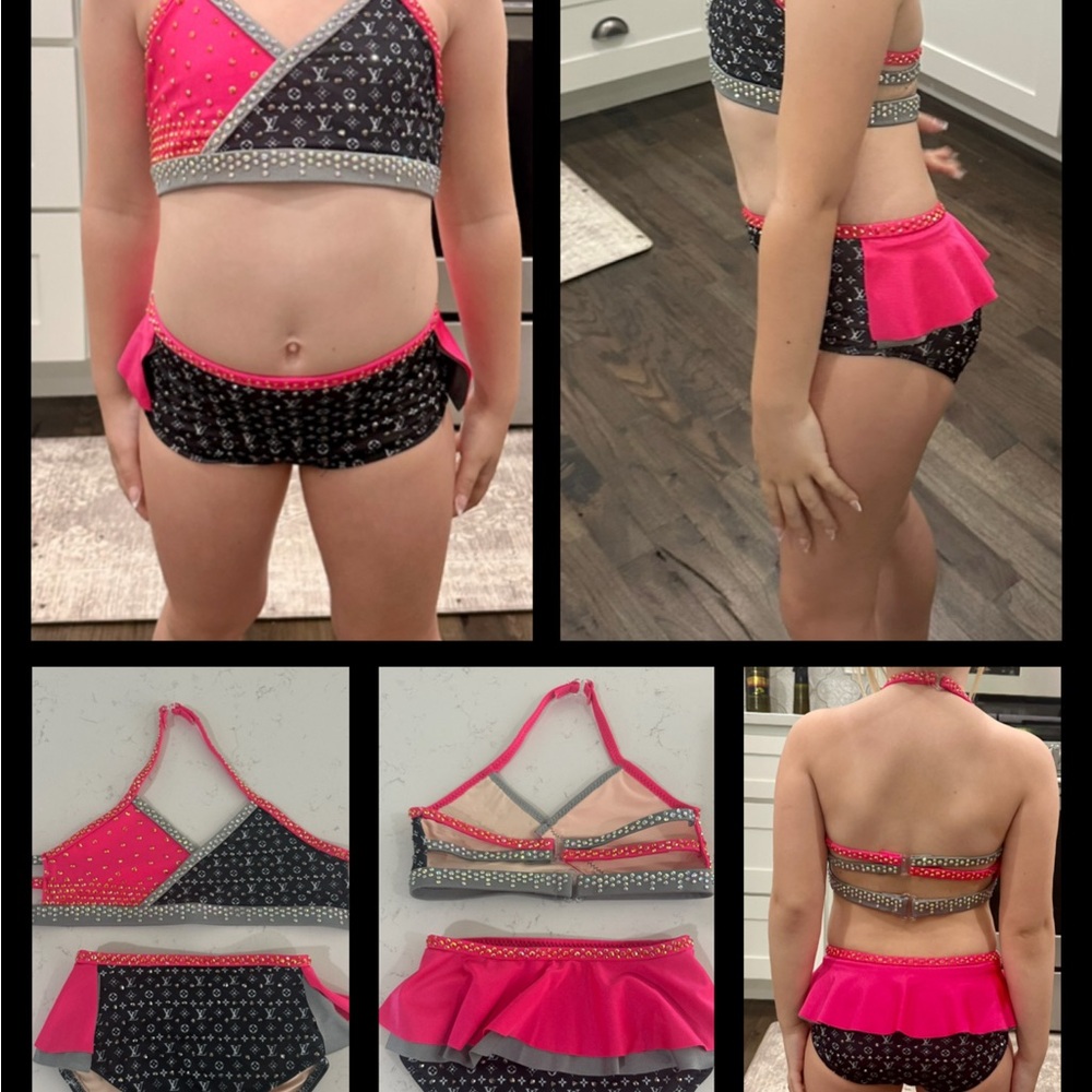 Pink and Black Two-Piece Dance Outfit